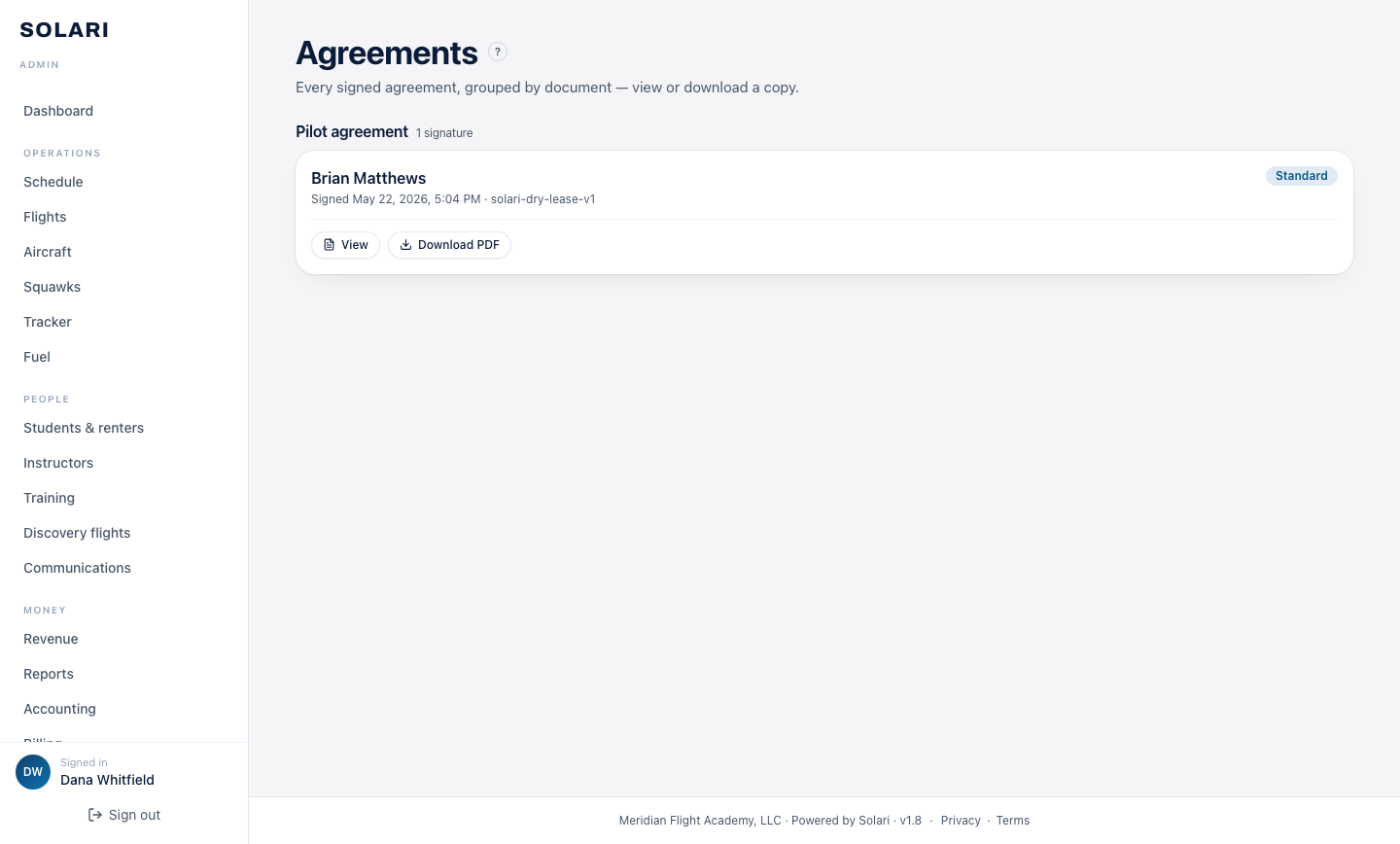 E-sign agreement