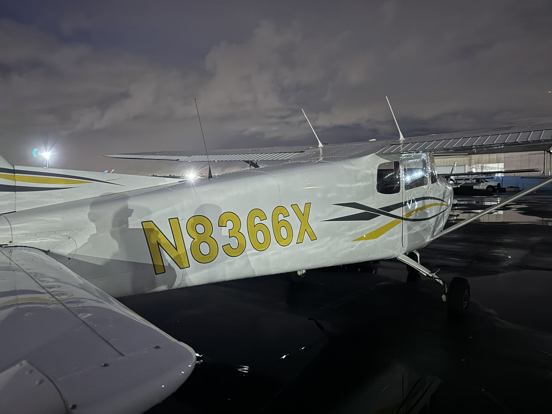 N8366X, a 1961 Cessna 172C, on the ramp at Long Beach